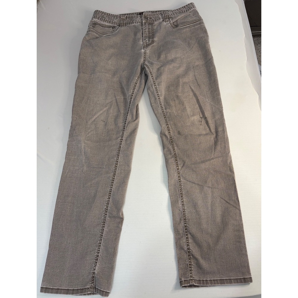 Prana Axiom Mens‎ Jeans 34x32 Charcoal Gray Straight Leg Stretch Denim Pants